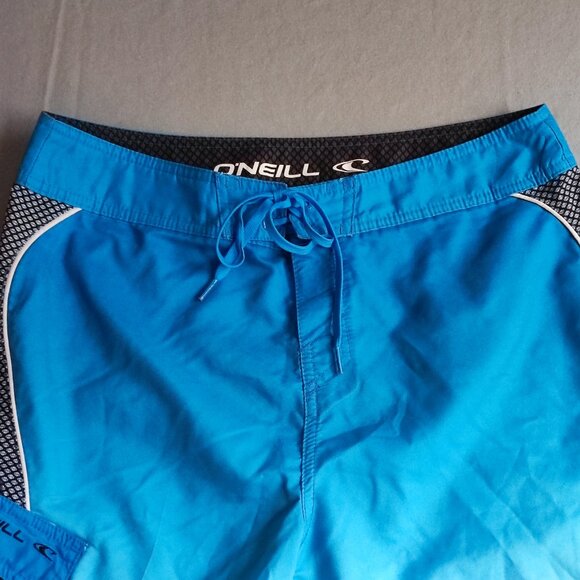 O'Neill board shorts men's size 32 blue with grey design - Picture 2 of 12